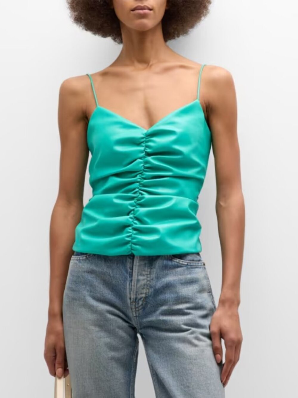 Seven For All Mankind Ruched Cami — Atlantis — Size Small — NWT